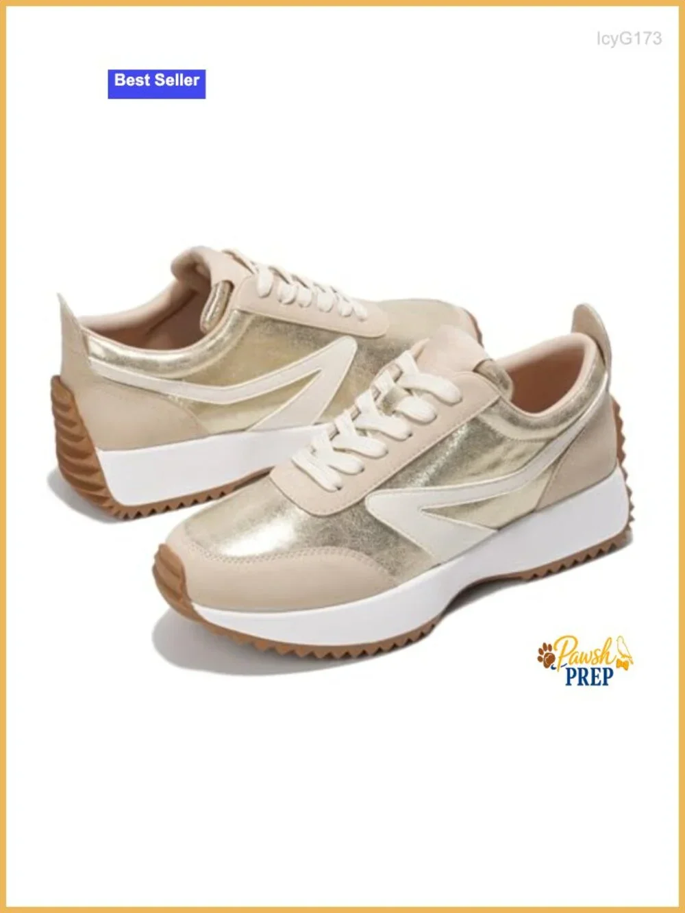 Memory Foam Insole Sneakers - Lightweight Non-Slip Lace Up Fashion Shoes